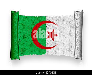 Drapeau Drapeau national Algérie Algérie coup pictogramme Pictogramme Banque D'Images