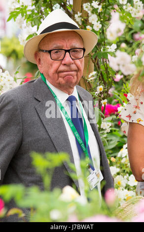 Rupert Murdoch, magnat de la presse américaine d'origine, regardez l'écran à la RHS Chelsea Flower Show 2017 Banque D'Images