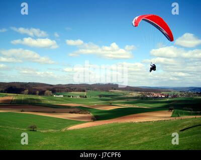 Avant de vastes champs de parapente Banque D'Images