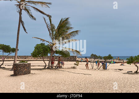 La plage de Costa Teguise Banque D'Images