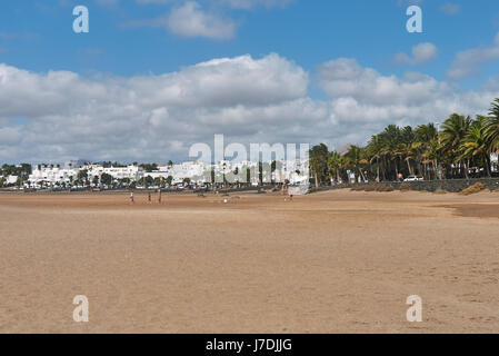L'île de Lanzarote, Playa de los Pocillos Banque D'Images