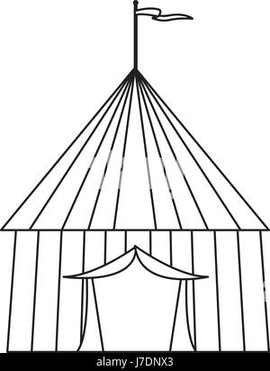 Tente de cirque tops. contours stripes flag on top Illustration de Vecteur