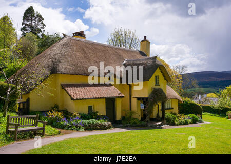 Le National Trust village de Selworthy en Parc National d'Exmoor, Somerset, Angleterre. Banque D'Images