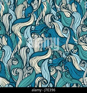 Doodle cheveux seamless background - modèle sans fin Illustration de Vecteur