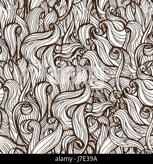 Doodle cheveux seamless background - modèle sans fin Illustration de Vecteur