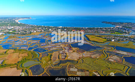 Vue aérienne de La Baule Escoublac marais salants de Guérande, Loire Atlantique, France Banque D'Images