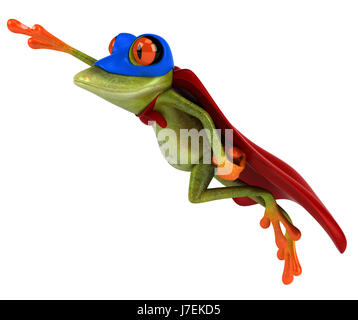 Vert illustration animaux héros grenouille rouge super-héros de l'environnement environnement Banque D'Images