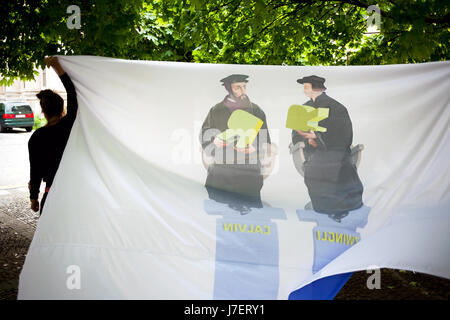 Berlin, Allemagne. 24 mai, 2017. Simon becker/le pictorium - Préparatifs pour l'assemblée générale 2017 de l'Église évangélique allemande à Berlin - 24/05/2017 - Allemagne/Berlin/Berlin - plus de 100.000 visiteurs sont attendus à la deutscher evangelischer kirchentag à Berlin cette année. crédit : le pictorium/Alamy live news Banque D'Images