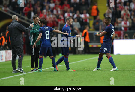 Stockholm, Suède. 24 mai 2017. Célébration de Manchester United l'UEFA Europa League match 2017 vs Manchester United Ajax à l'Ami Arena Stadium. Credit : Ahmad Mora/Alamy Live News Banque D'Images