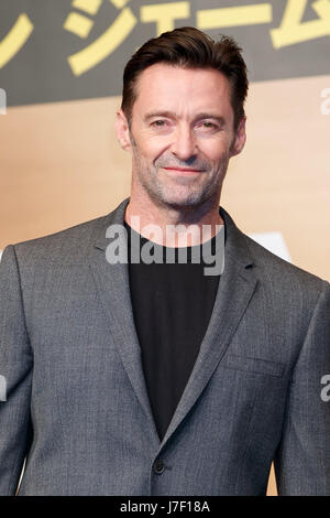 Tokyo, Japon. 25 mai, 2017. L'acteur australien Hugh Jackman pose pour les caméras au cours d'une conférence de presse pour le film Marvel Logan le 25 mai 2017, Tokyo, Japon. Jackman et directeur James Mangold a répondu aux questions des médias à l'événement. Jackman Wolverine final du film sera diffusé au Japon le 1 juin. Credit : Rodrigo Reyes Marin/AFLO/Alamy Live News Banque D'Images