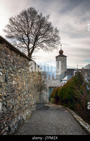 Citadelle et Stockalper mur de défense à Brig, Suisse Banque D'Images