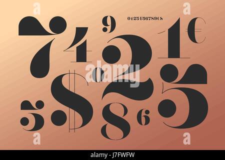 Les numéros de police dans le style français classique didot Illustration de Vecteur