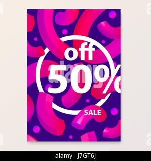 Affiche lumineuse pour vos ventes rabais et promotions. Formes en 3d Illustration de Vecteur