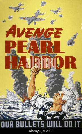 PEARL HARBOR le 7 décembre 1941. Une affiche de 1941 montrant l'Oncle Sam jurant vengeance Banque D'Images