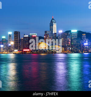 Vue de nuit célèbres de hong kong Banque D'Images