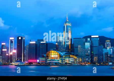 Vue de nuit célèbres de hong kong Banque D'Images