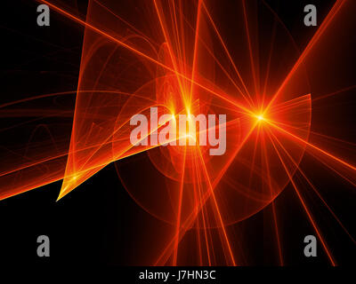 Spirale rougeoyante fiery des trajectoires dans l'espace, technologie futuriste, générée par ordinateur résumé fond, 3D Rendering Banque D'Images