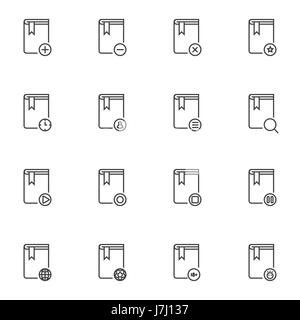 Livres, Line icons set Illustration de Vecteur