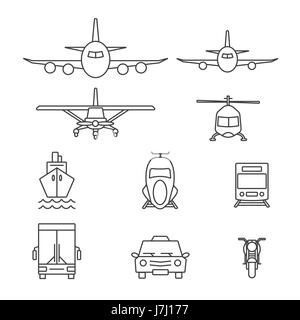 Icône du véhicule fixe. La ligne d'icônes. Illustration de Vecteur