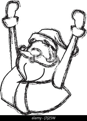 Style dessin père noël. funny cartoon, caractère, vector illustration. Illustration de Vecteur