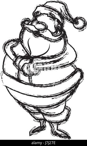 Style dessin père noël. funny cartoon, caractère, vector illustration. Illustration de Vecteur