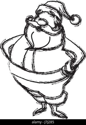 Style dessin père noël. funny cartoon, caractère, vector illustration. Illustration de Vecteur