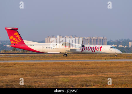 SpiceJet airlines-indienne low cost carrier Bombardier Dash 8 Banque D'Images