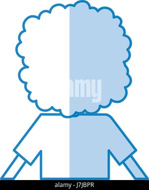 Retour Curly haired boy personnage Illustration de Vecteur