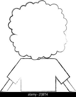 Retour Curly haired boy personnage Illustration de Vecteur