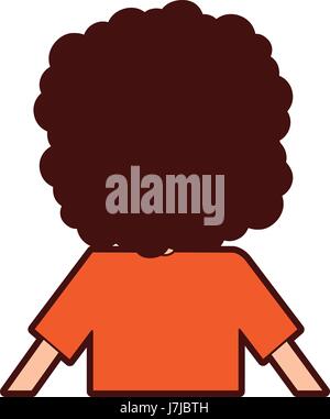 Retour Curly haired boy personnage Illustration de Vecteur