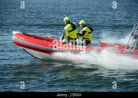 Sonderborg, Danemark - 25 mai 2017 : l'accord international nommé Feuerwehr Sternfahrt 2017 à Sonderborg. Bateaux de sauvetage sont en démonstration je Banque D'Images