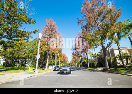 Beverly Hills sur une journée ensoleillée, en Californie Banque D'Images