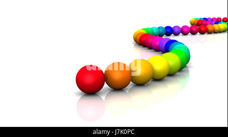 Boules de couleurs arc-en-ciel ball color blend bol bols blue motion report Banque D'Images