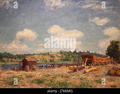 Alfred Sisley Boatyard à Saint Mammes (1885) Banque D'Images