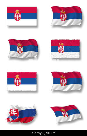 Drapeau Drapeau national de Serbie coup pictogramme Pictogramme trade Banque D'Images