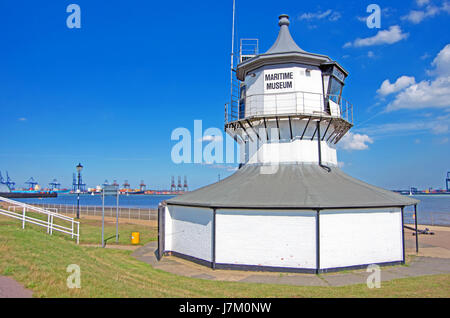 Harwich, Essex, Musée Maritime, le phare de faible Banque D'Images