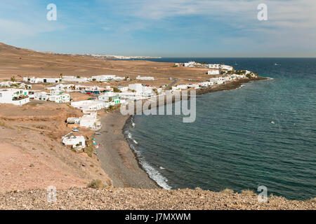 La Playa de la Arena à Playa Quemada en Lanzarote, Espagne Banque D'Images