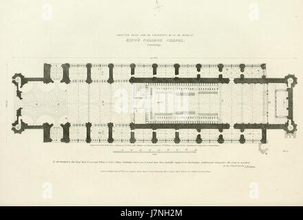 Antiquités architecturales de Britton, 1807 King's College Chapel 04, plan masse architecturalant01brit 0070 Banque D'Images