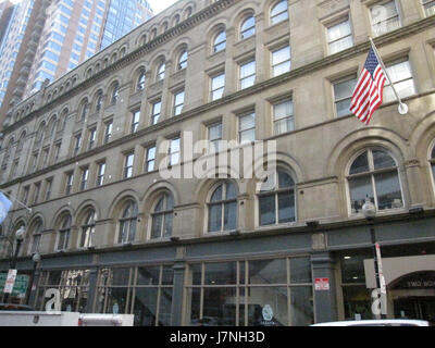 Une image du Boylston Building sur Boylston Street à Boston, Massachusetts. Cette structure architecturale fait partie de l'horizon de la ville et représente le développement urbain moderne à Boston. Banque D'Images