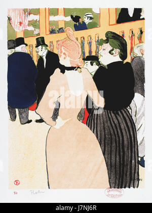 Au Moulin Rouge, la Goulue et sa soeur, par Henri de Toulouse Lautrec Banque D'Images