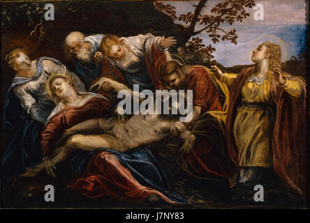 Llanto por Cristo muerto est une œuvre d'art espagnole représentant le deuil douloureux de la mort du Christ. La peinture capture les émotions intenses et le chagrin de la scène, dépeignant le moment de la crucifixion du Christ et la profonde tristesse de ceux qui en sont témoins. L’œuvre est une sombre réflexion sur l’événement crucifixion, capturant des thèmes religieux et des émotions. Banque D'Images