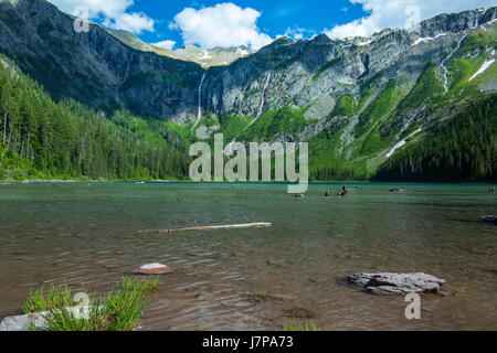 Avalanche Lake / parc national des glaciers sur l'eau paysage Banque D'Images