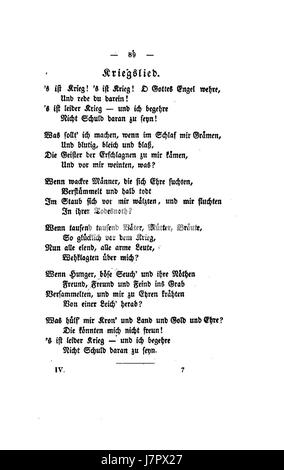 'Kriegslied' (chanson de guerre) de Claudius, écrit en 1774, reflète les sentiments turbulents de l'époque. La chanson est un commentaire historique sur la guerre, mettant l'accent sur les expériences personnelles et l'impact émotionnel des conflits au cours du XVIIIe siècle. Banque D'Images