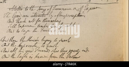Le manuscrit de Blake fait référence à un cahier du poète et artiste William Blake, contenant la devise de ses œuvres "Songs of innocence and Experience", explorant les thèmes de l'innocence et de l'expérience humaine. Banque D'Images