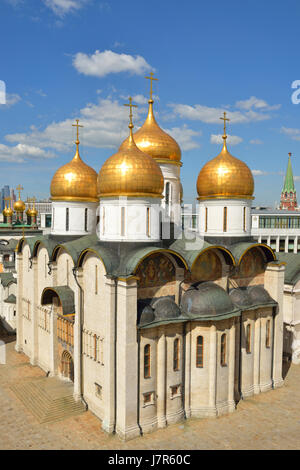 Cathédrale de la Dormition du Kremlin de Moscou, également connu sous le nom de Cathédrale de l'Assomption (1475-1479). La Russie Banque D'Images