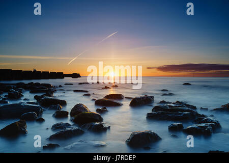 Sunrise Beach Arbroath Banque D'Images