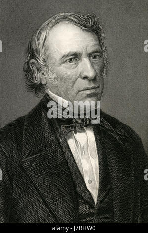 C Antique1860 gravure, Zachary Taylor. Zachary Taylor (1784-1850) a été le 12e président des États-Unis, desservant à partir de mars 1849 jusqu'à sa mort en juillet 1850. SOURCE : gravure originale. Banque D'Images