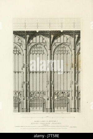 Antiquités architecturales de Britton, 1807 King's College Chapel 06, côté sud (partie) architecturalant01brit 0076 Banque D'Images
