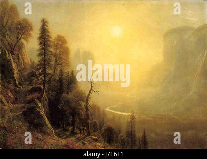 Bierstadt Albert Étude pour la Vallée Yosemite Glacier Point Trail Banque D'Images