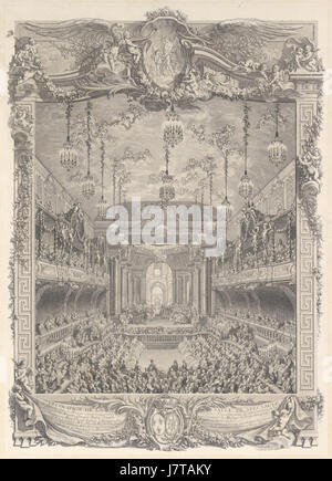 Charles Nicolas Cochin II, la décoration de la salle de spectacle construite un Versailles pour la représentation de la Princesse de Navarre, ca. 1745 Banque D'Images